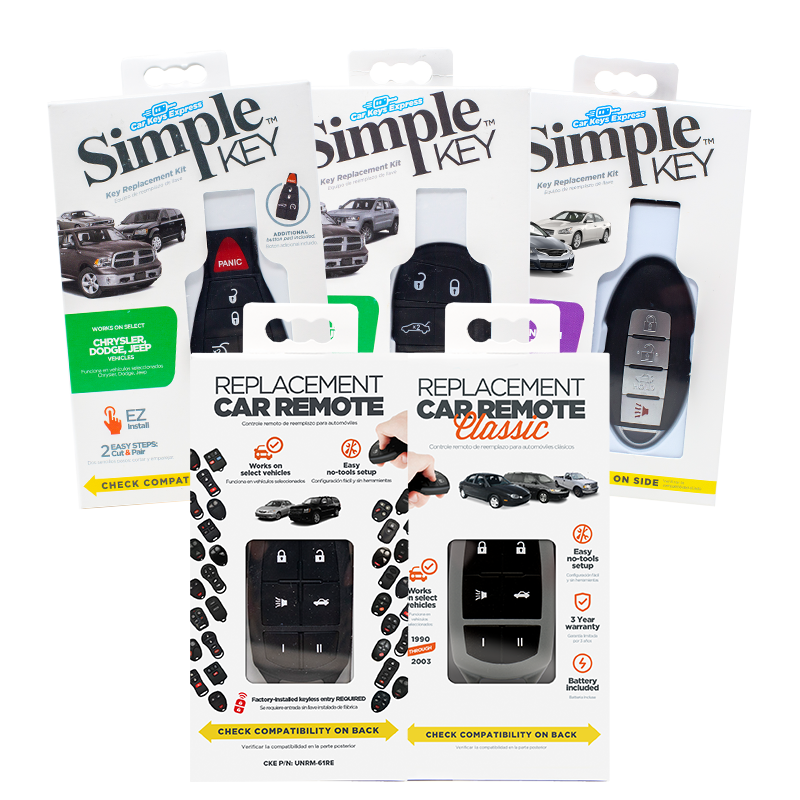 DIY car key product assortment